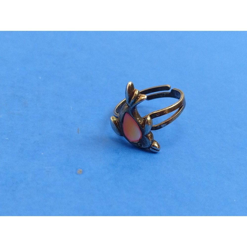 Silver Tone Dolphin Ring with Stone Size 6